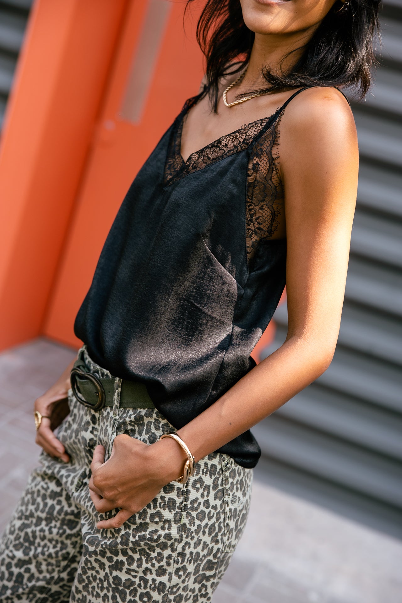 

Top de tirantes Mujer Selia Bicolor black | Freeman T. Porter