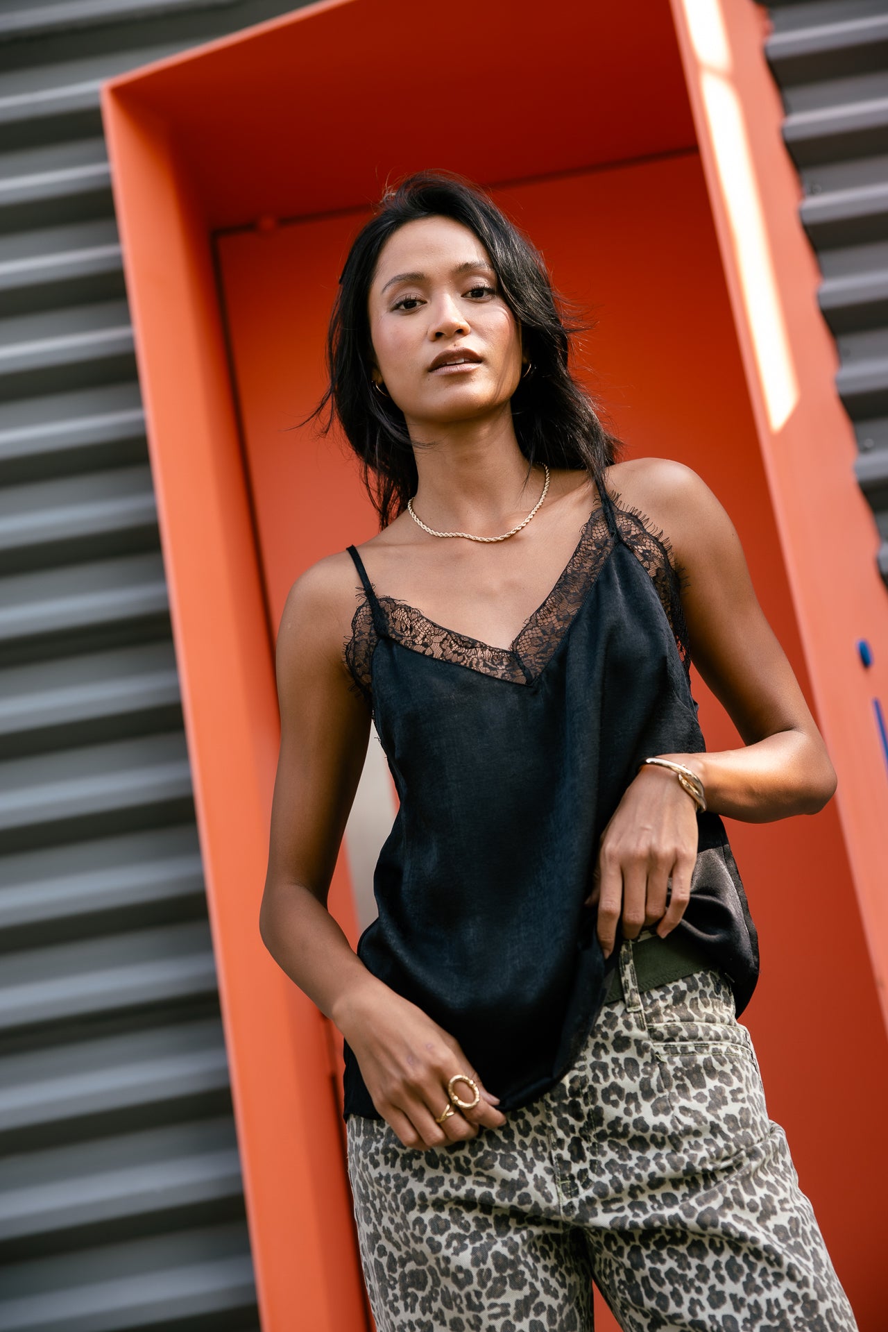 

Top de tirantes Mujer Selia Bicolor black | Freeman T. Porter