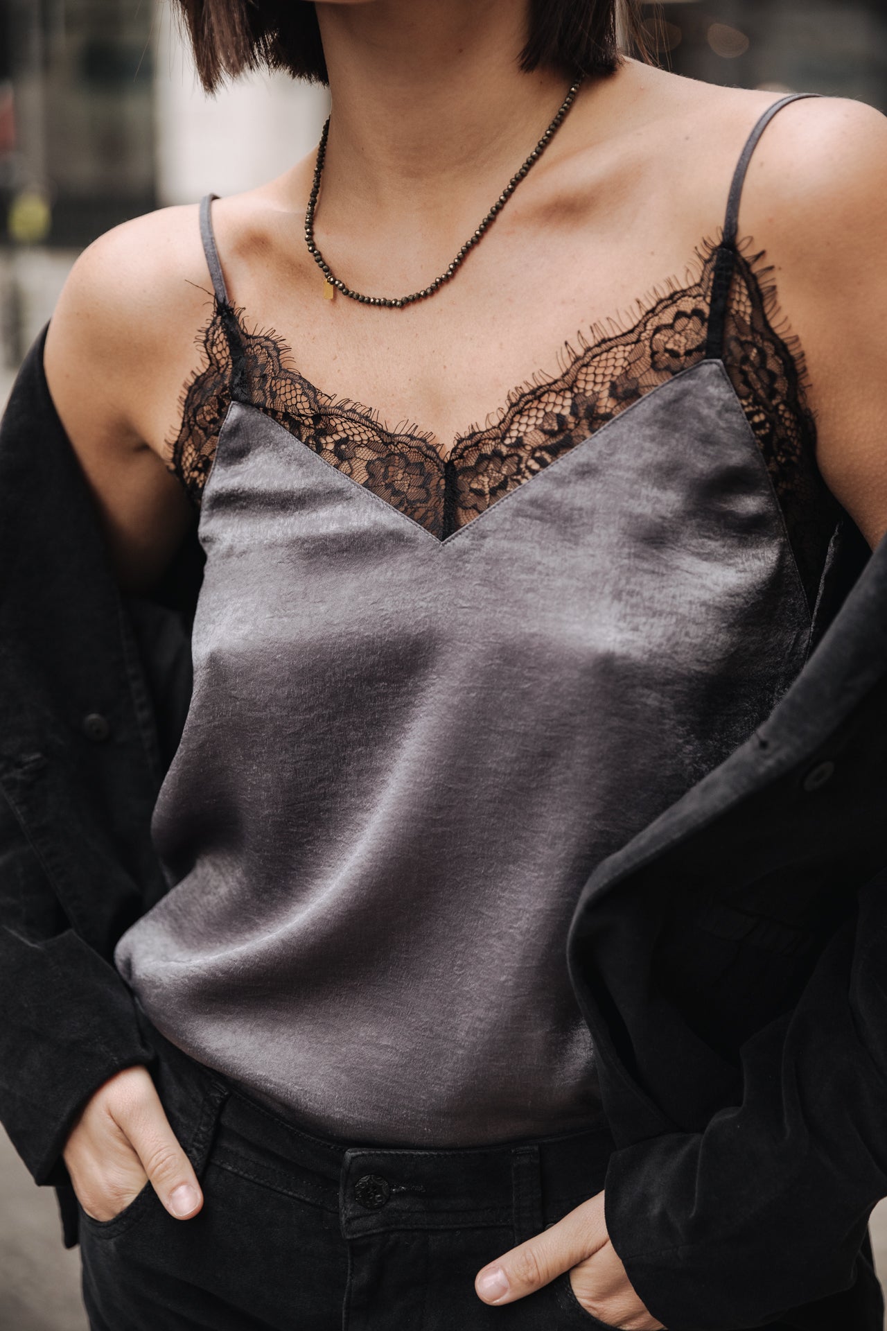 

Trägertop Damen Selia Bicolor gun metal | Freeman T. Porter