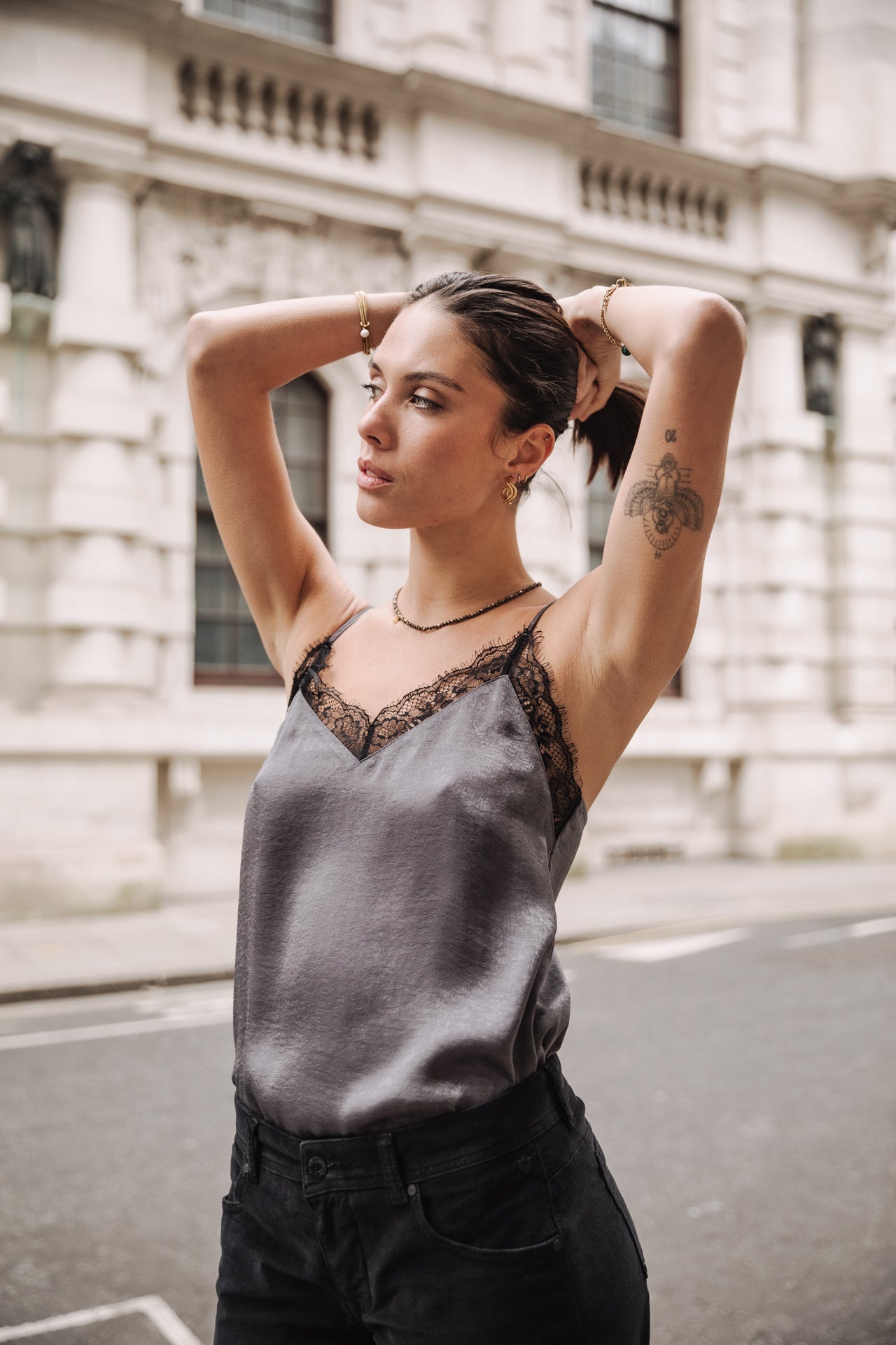 

Trägertop Damen Selia Bicolor gun metal | Freeman T. Porter