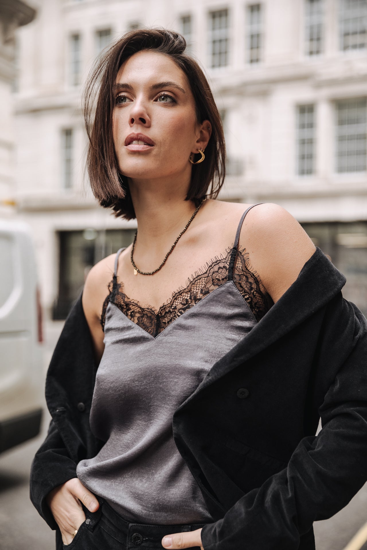 

Trägertop Damen Selia Bicolor gun metal | Freeman T. Porter
