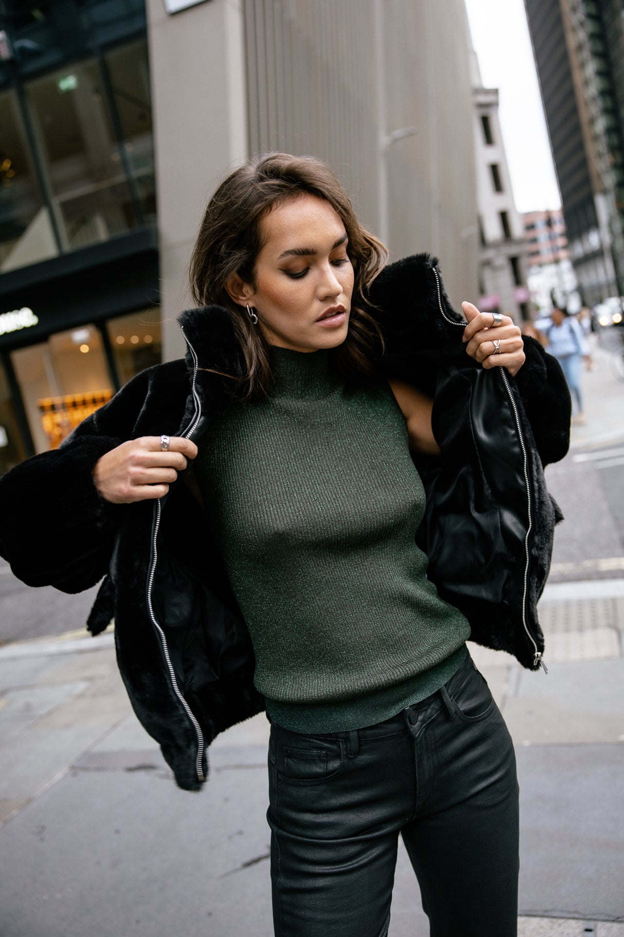 

Pull ajusté scintillant Woman Toria Lurex khaki | Freeman T. Porter