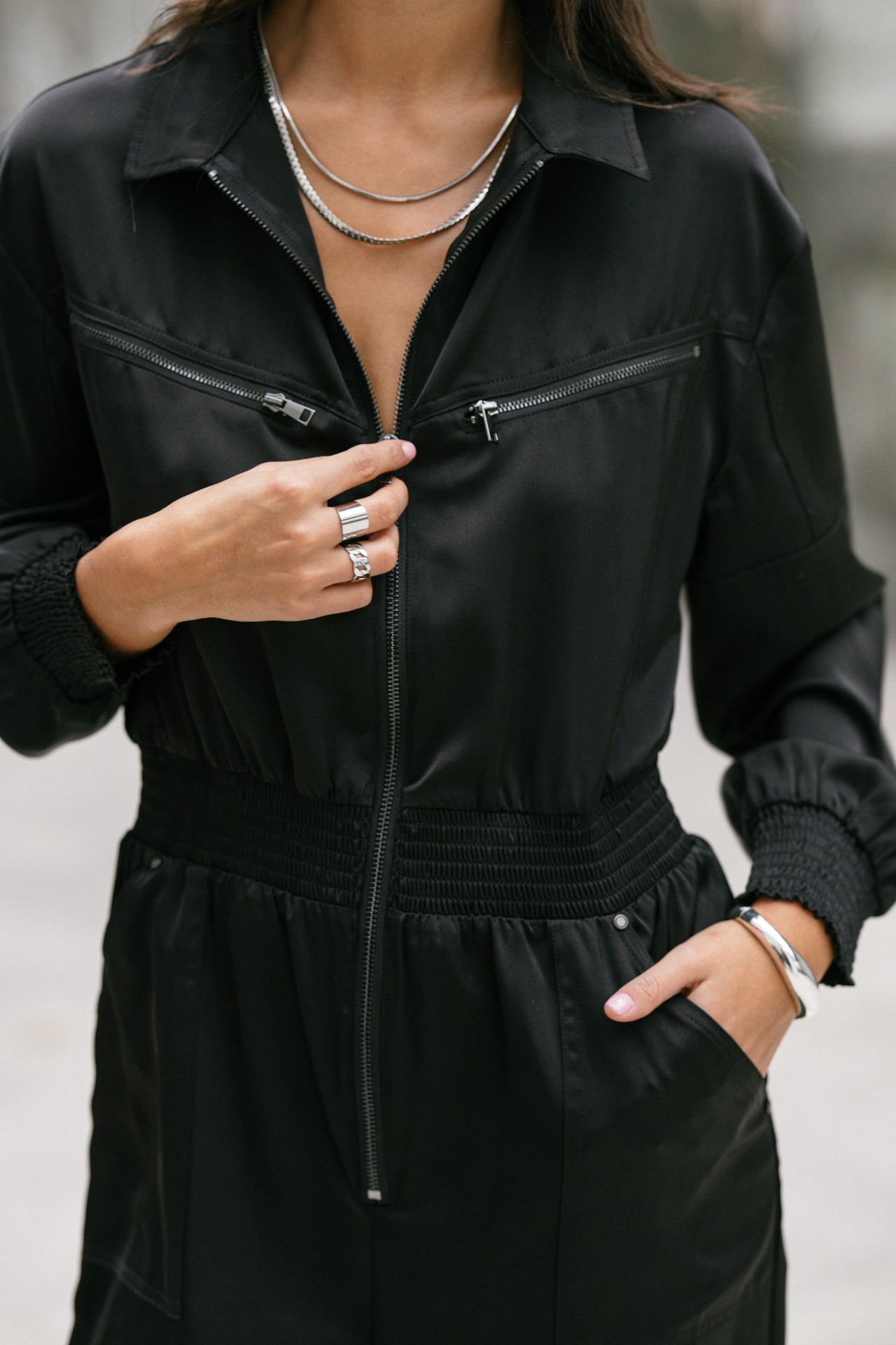 

Satin workwear combination Woman Cartie Plain black | Freeman T. Porter