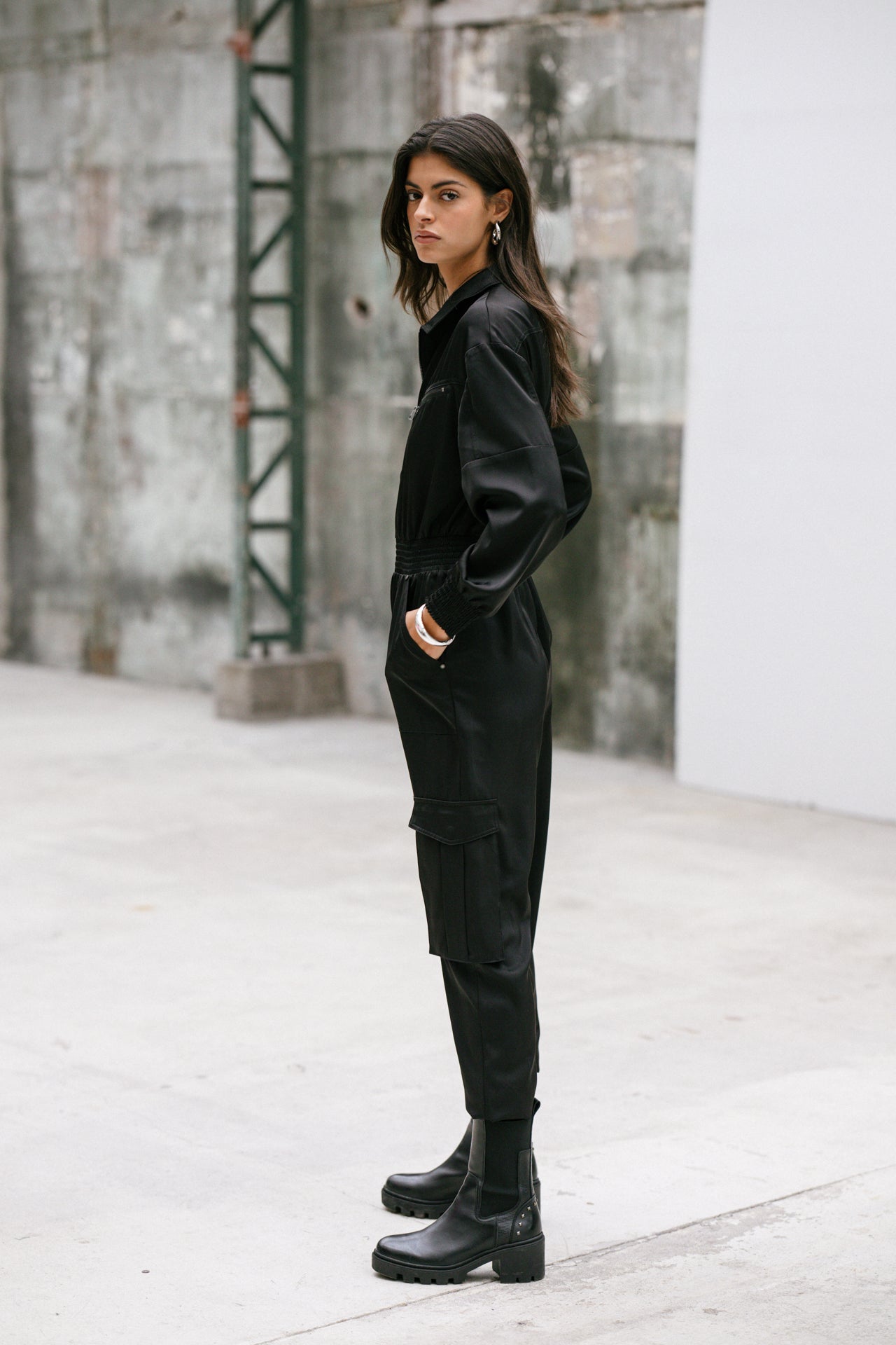 

Satin workwear combination Woman Cartie Plain black | Freeman T. Porter