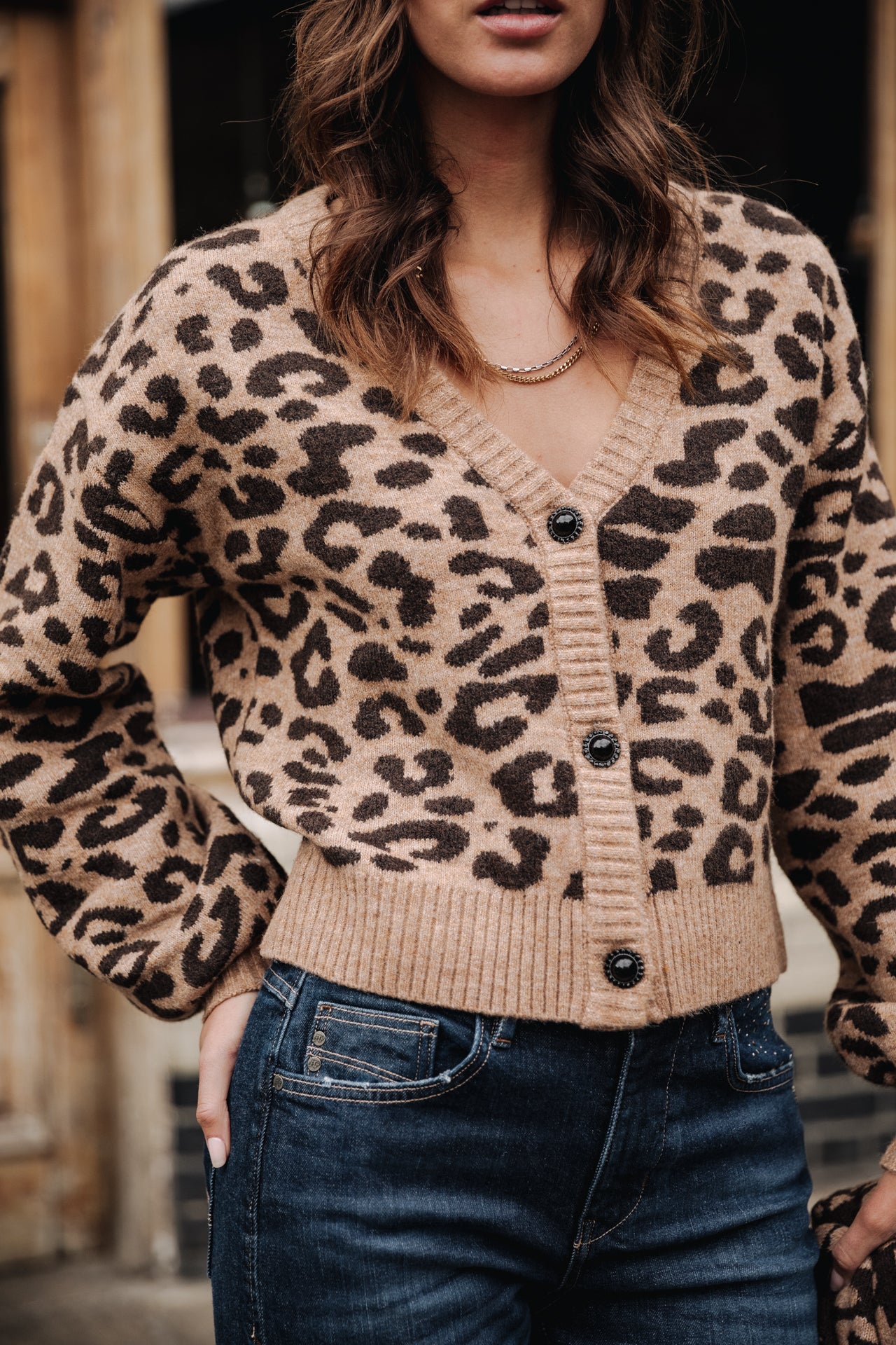 

Cardigan léopard Femme Gildas Roar sugar brown | Freeman T. Porter