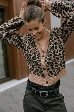 

Cárdigan de leopardo Mujer Gildas Roar fauve | Freeman T. Porter