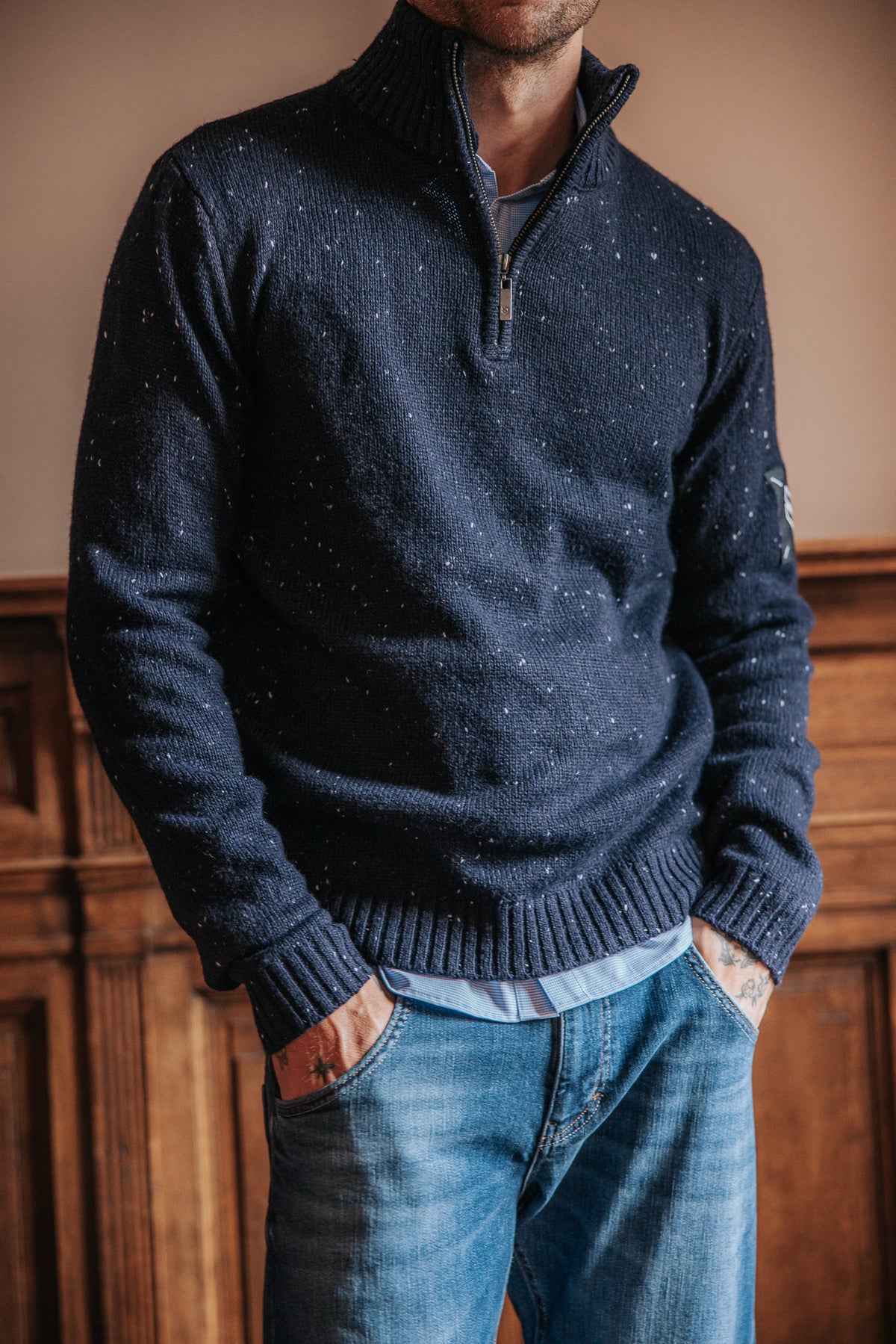   
            

Jersey de cuello subido con cremallera Hombre Franky Dragon navy | Freeman T. Porter
          