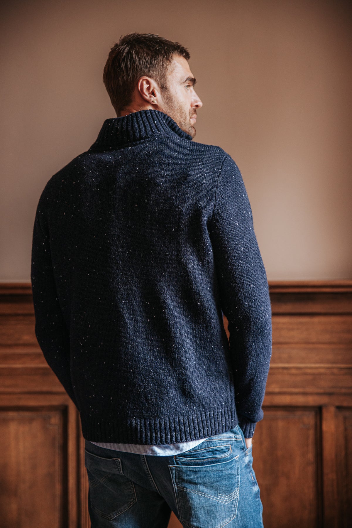 

Camisola de gola subida com fecho Homem Franky Dragon navy | Freeman T. Porter