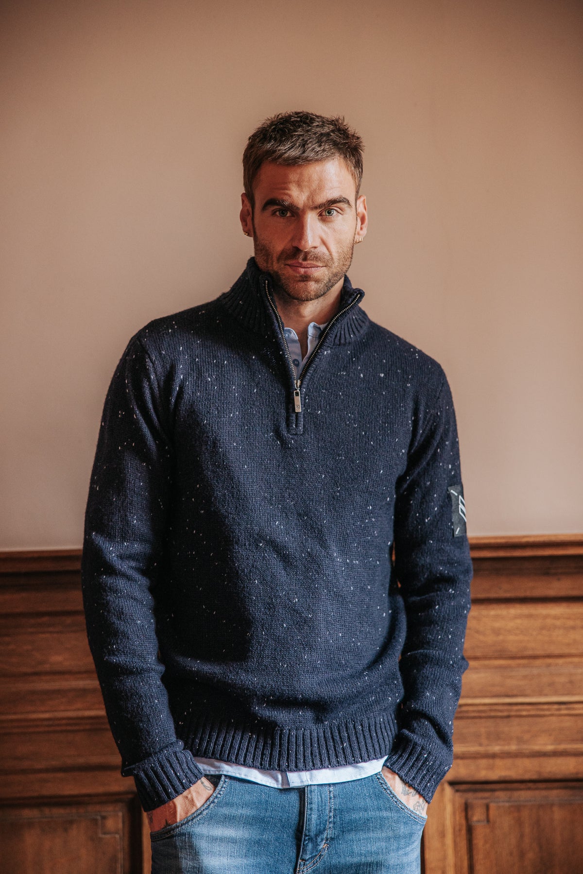 

Camisola de gola subida com fecho Homem Franky Dragon navy | Freeman T. Porter