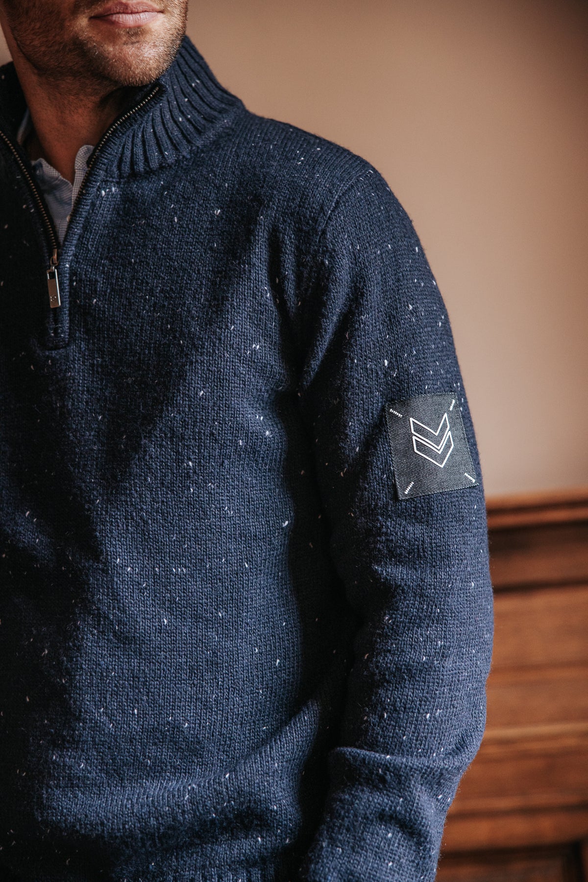 

Camisola de gola subida com fecho Homem Franky Dragon navy | Freeman T. Porter