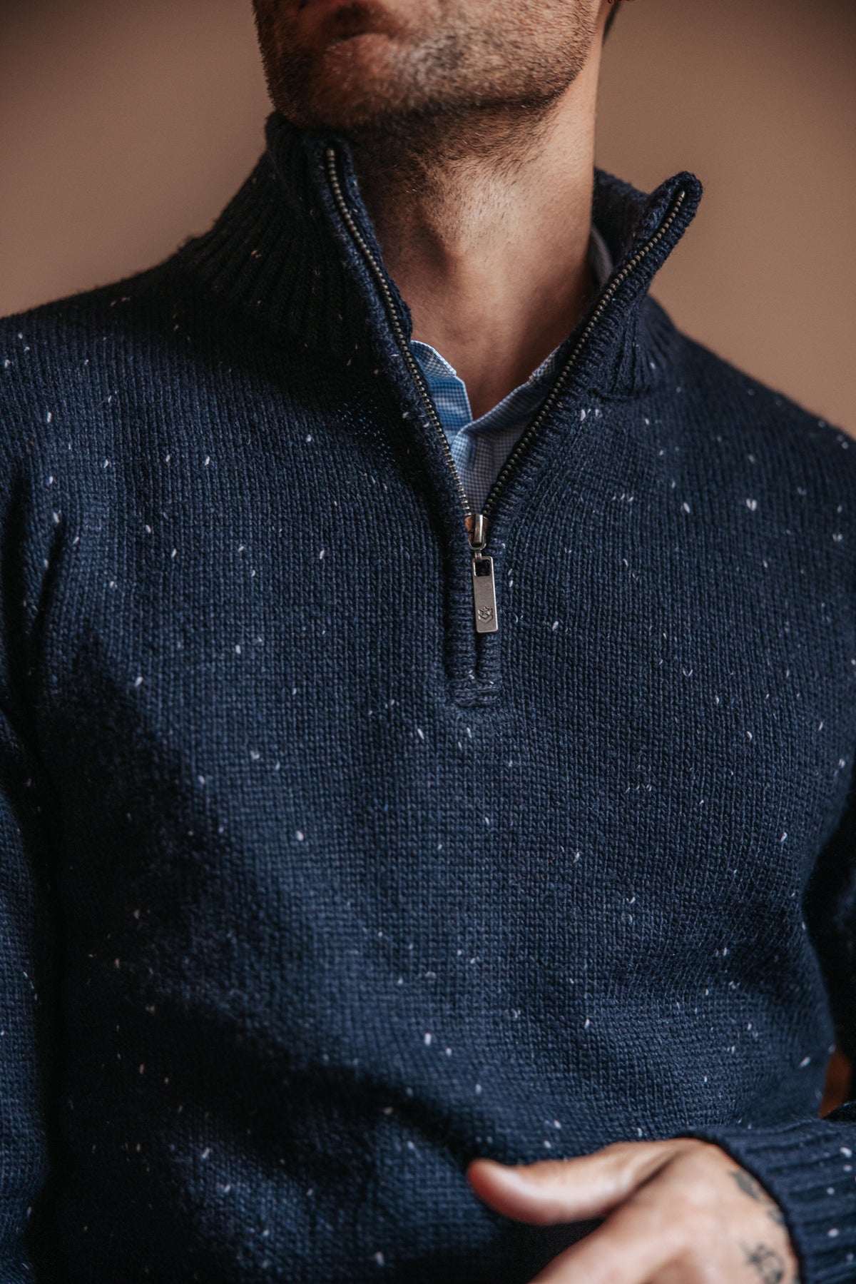 

Camisola de gola subida com fecho Homem Franky Dragon navy | Freeman T. Porter