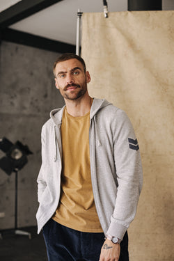 

Gilet zippé à capuche Herren Lyam Conwy grey melange | Freeman T. Porter