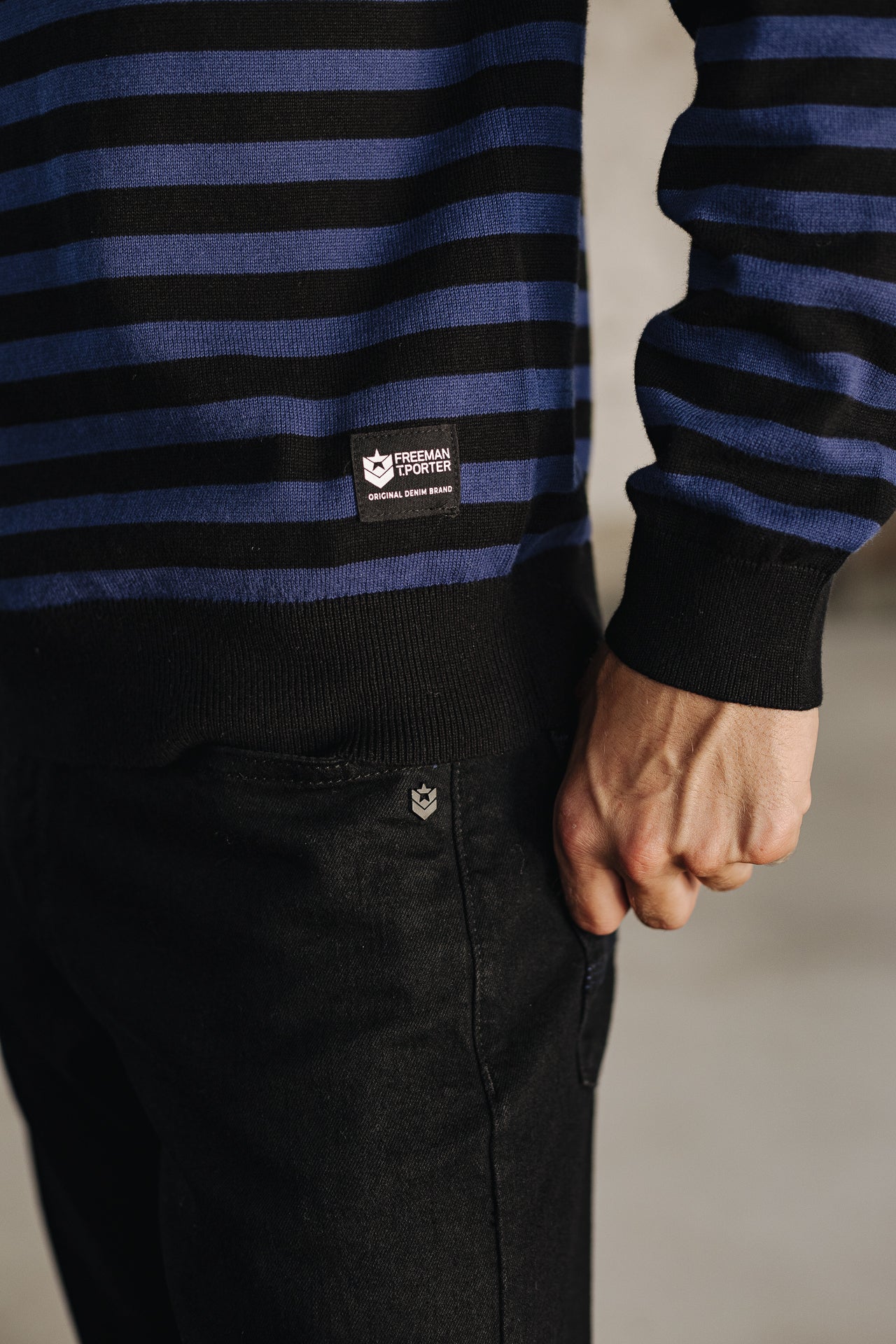 

Pull marinière col boutonné Homme Yanis Seaside black_set sail | Freeman T. Porter