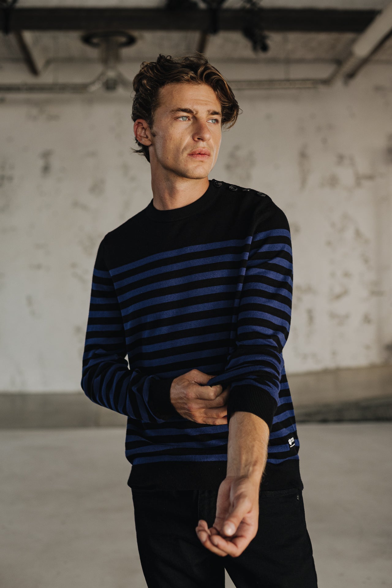 

Pull marinière col boutonné Homme Yanis Seaside black_set sail | Freeman T. Porter