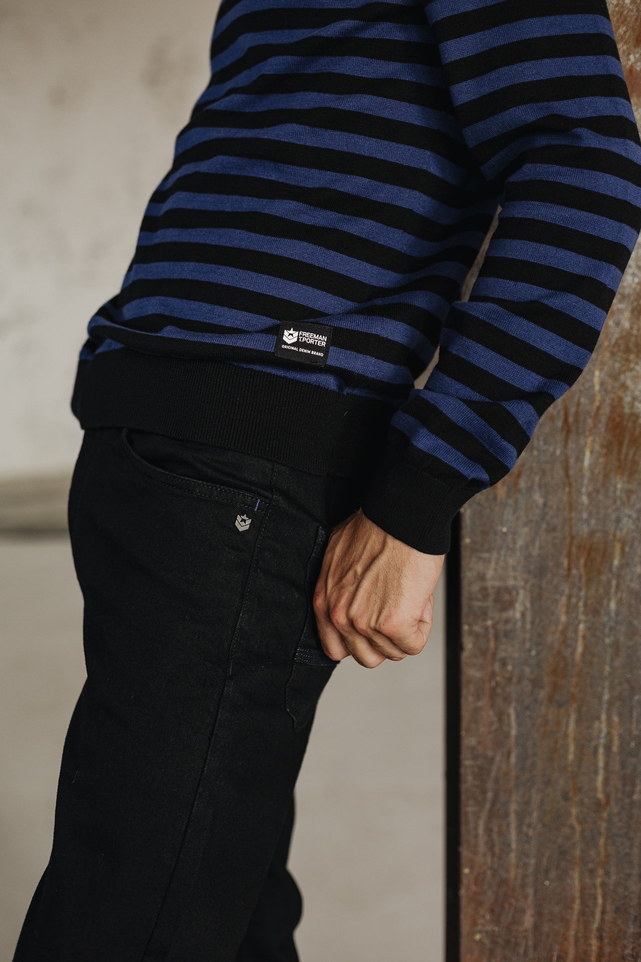 

Pull marinière col boutonné Homme Yanis Seaside black_set sail | Freeman T. Porter