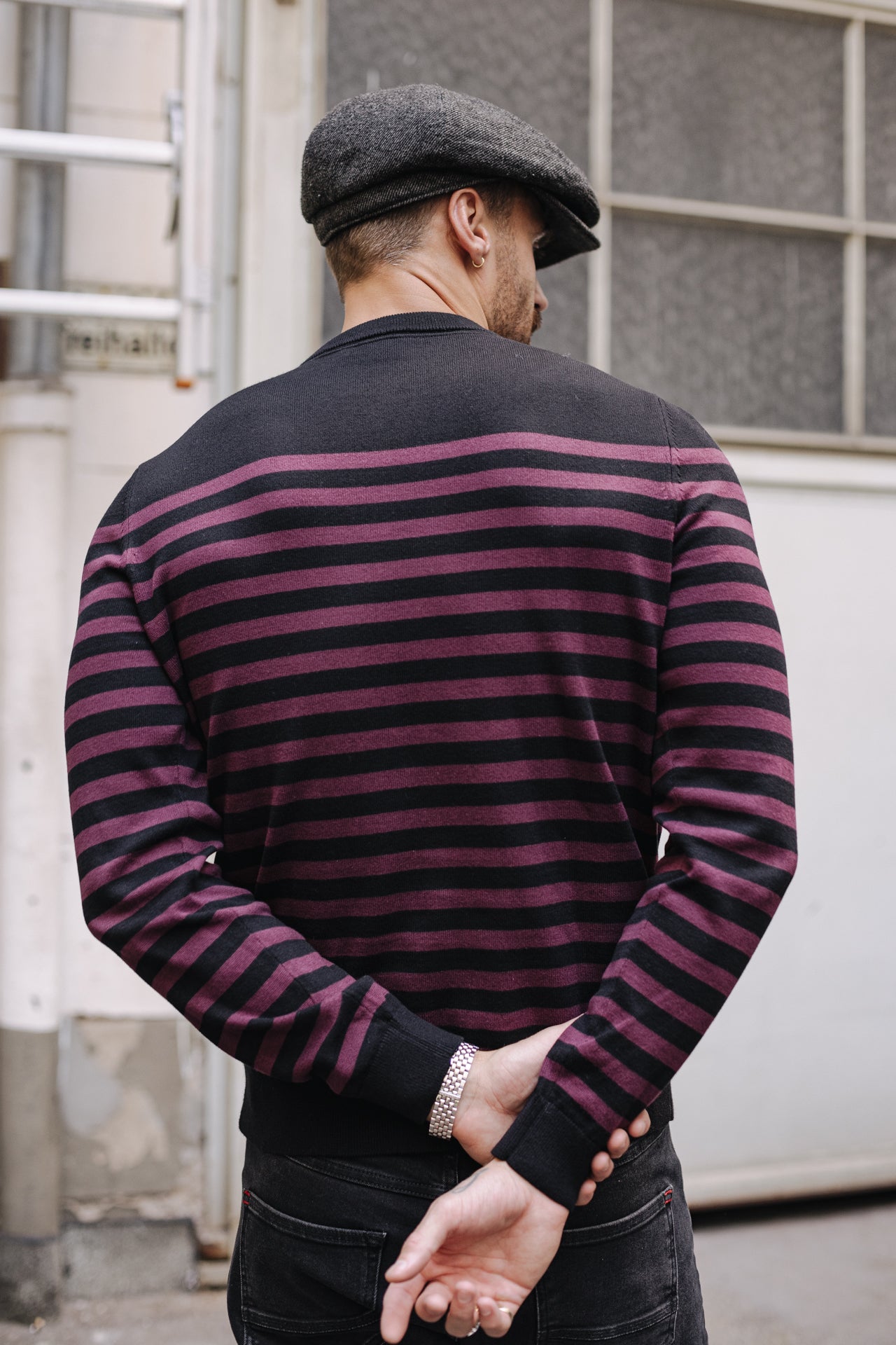 

Pull marinière col boutonné Homme Yanis Seaside black_winetasting | Freeman T. Porter