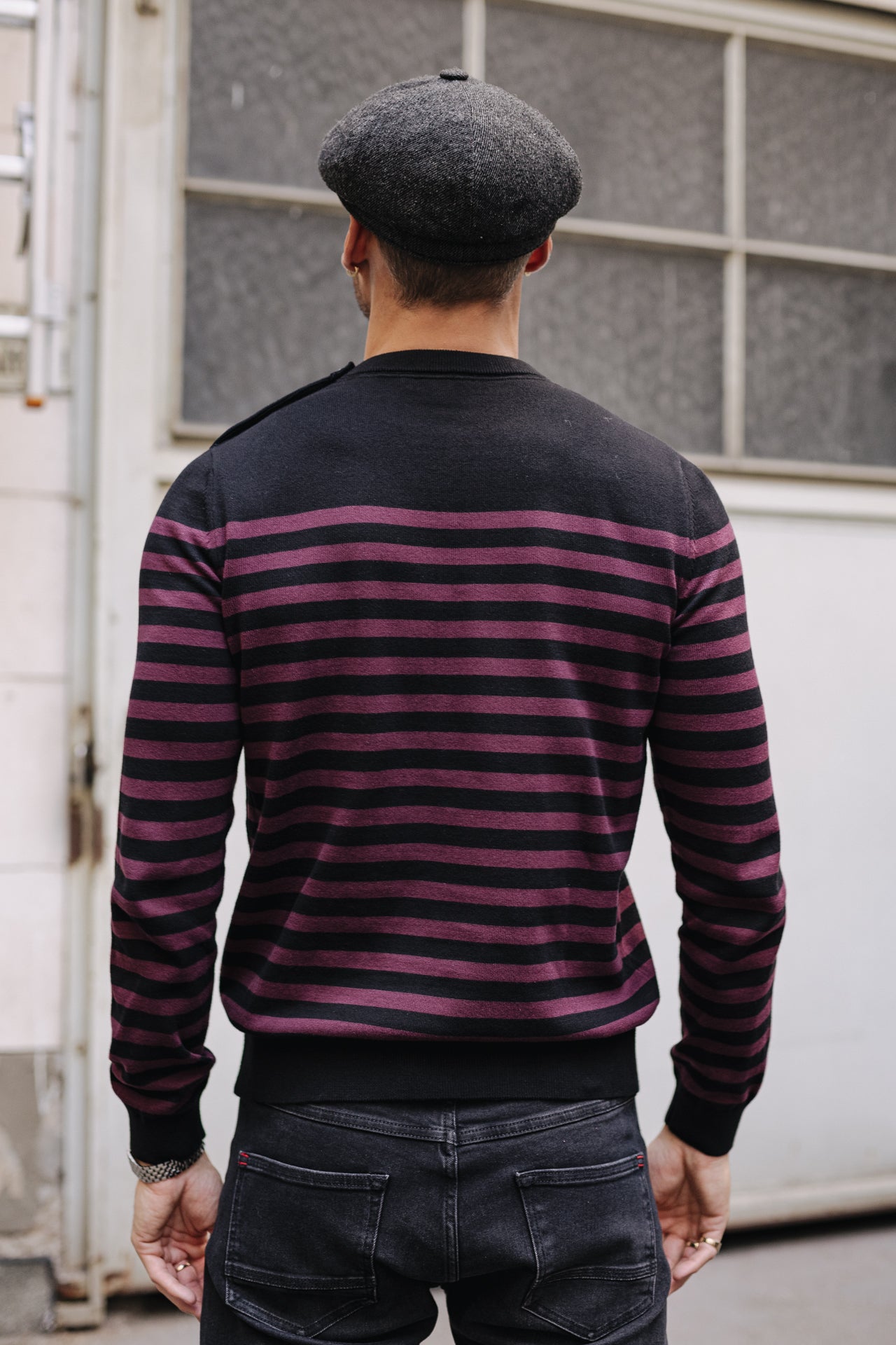 

Pull marinière col boutonné Homme Yanis Seaside black_winetasting | Freeman T. Porter