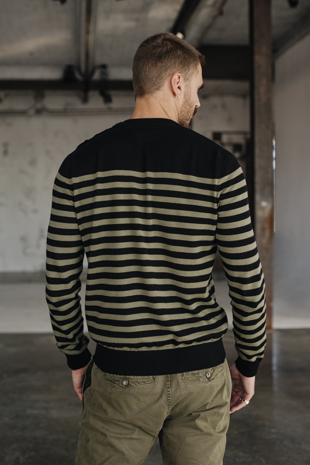 

Pullover mit Knopfkragen Herren Yanis Seaside black_olive night | Freeman T. Porter