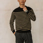 

Pull marinière col boutonné Hombres Yanis Seaside black | Freeman T. Porter