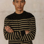 

Striped sailor sweater with buttoned collar Men Yanis Seaside black | Freeman T. Porter