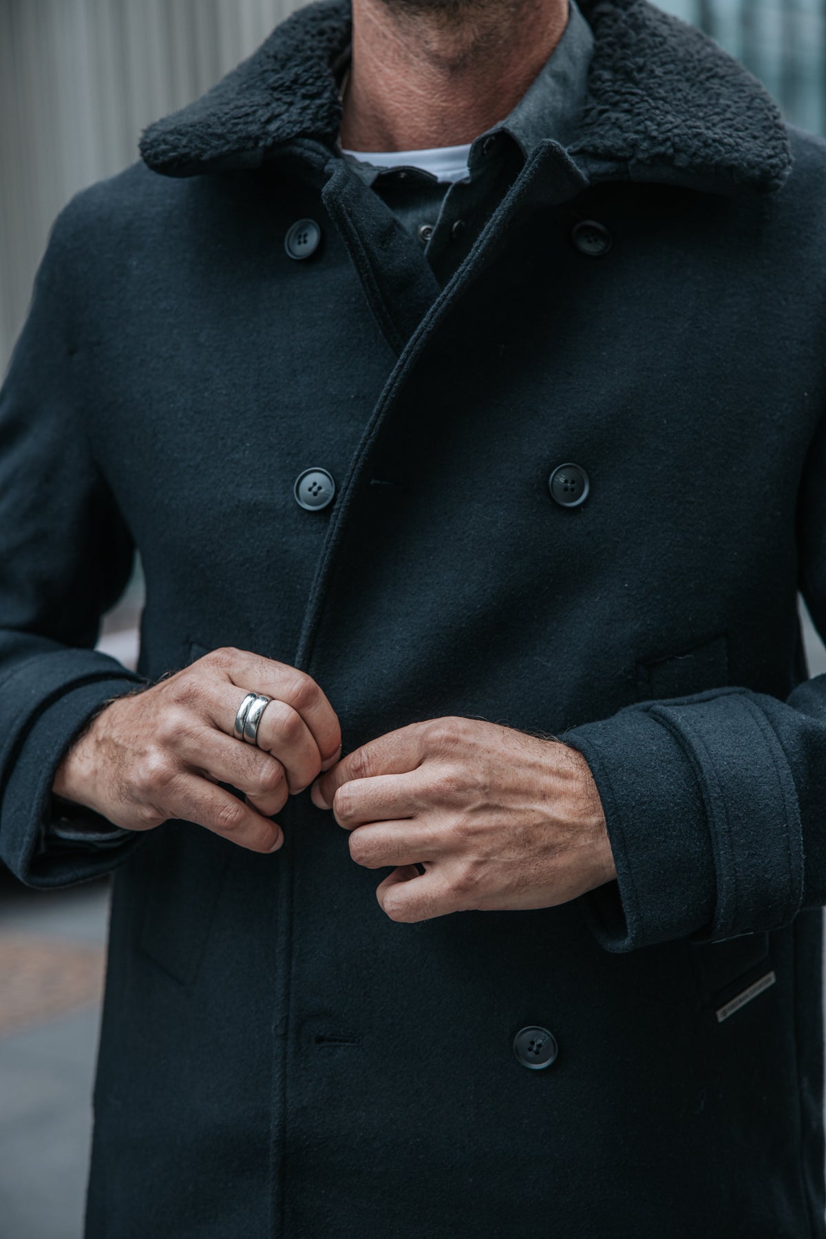 

Caban aus Wollstoff Herren Daril black | Freeman T. Porter