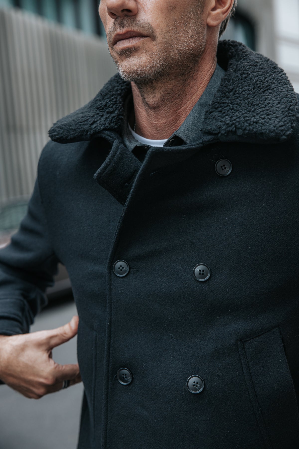 

Caban aus Wollstoff Herren Daril black | Freeman T. Porter