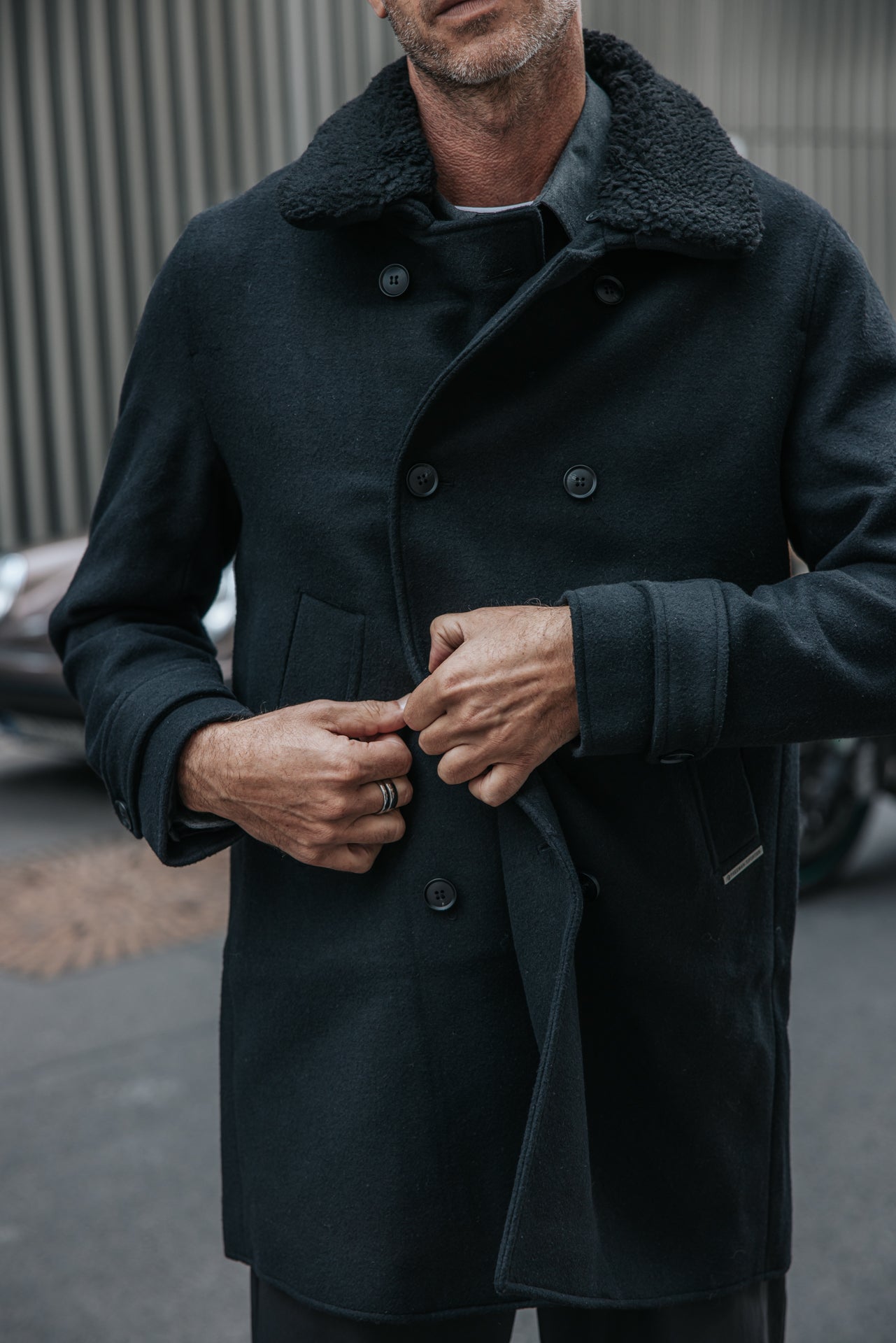 

Caban aus Wollstoff Herren Daril black | Freeman T. Porter