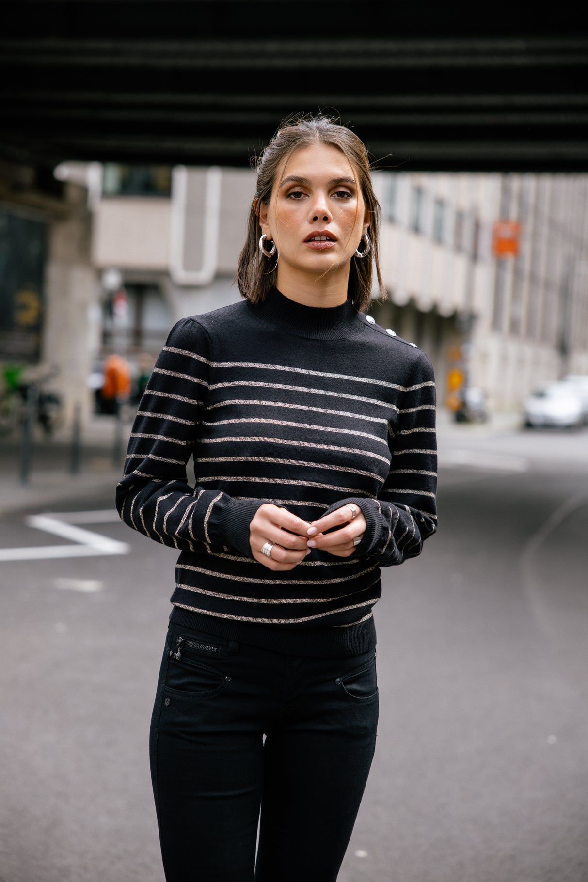   
            

Pull marinière col boutonné Femme Pessie Stripes gold | Freeman T. Porter
          