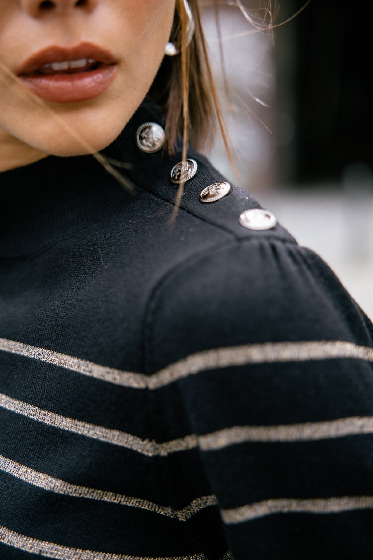 
              

Pull marinière col boutonné Femme Pessie Stripes gold | Freeman T. Porter
            
