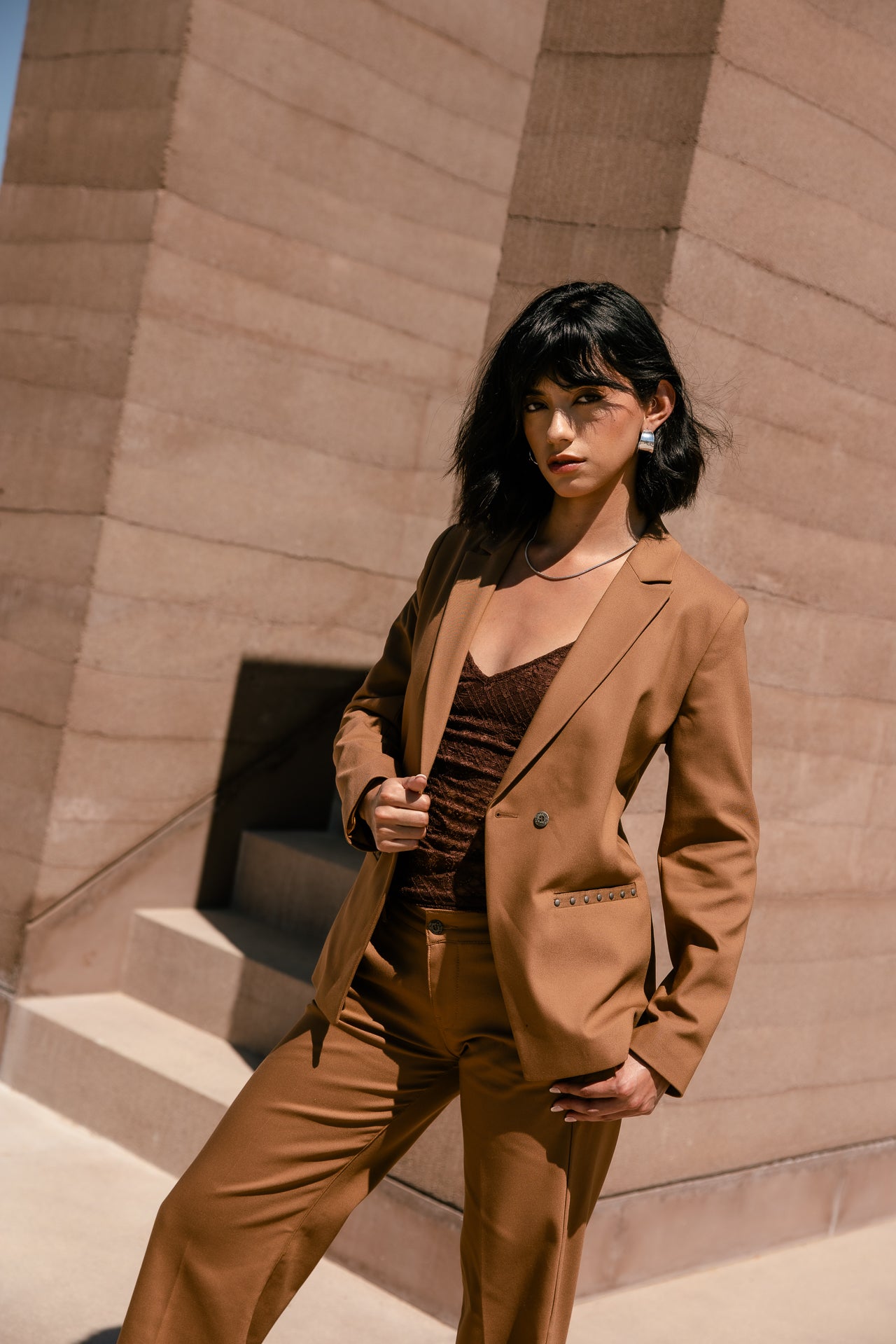 

Blazer large Femme Bernie Polyneo coffee | Freeman T. Porter