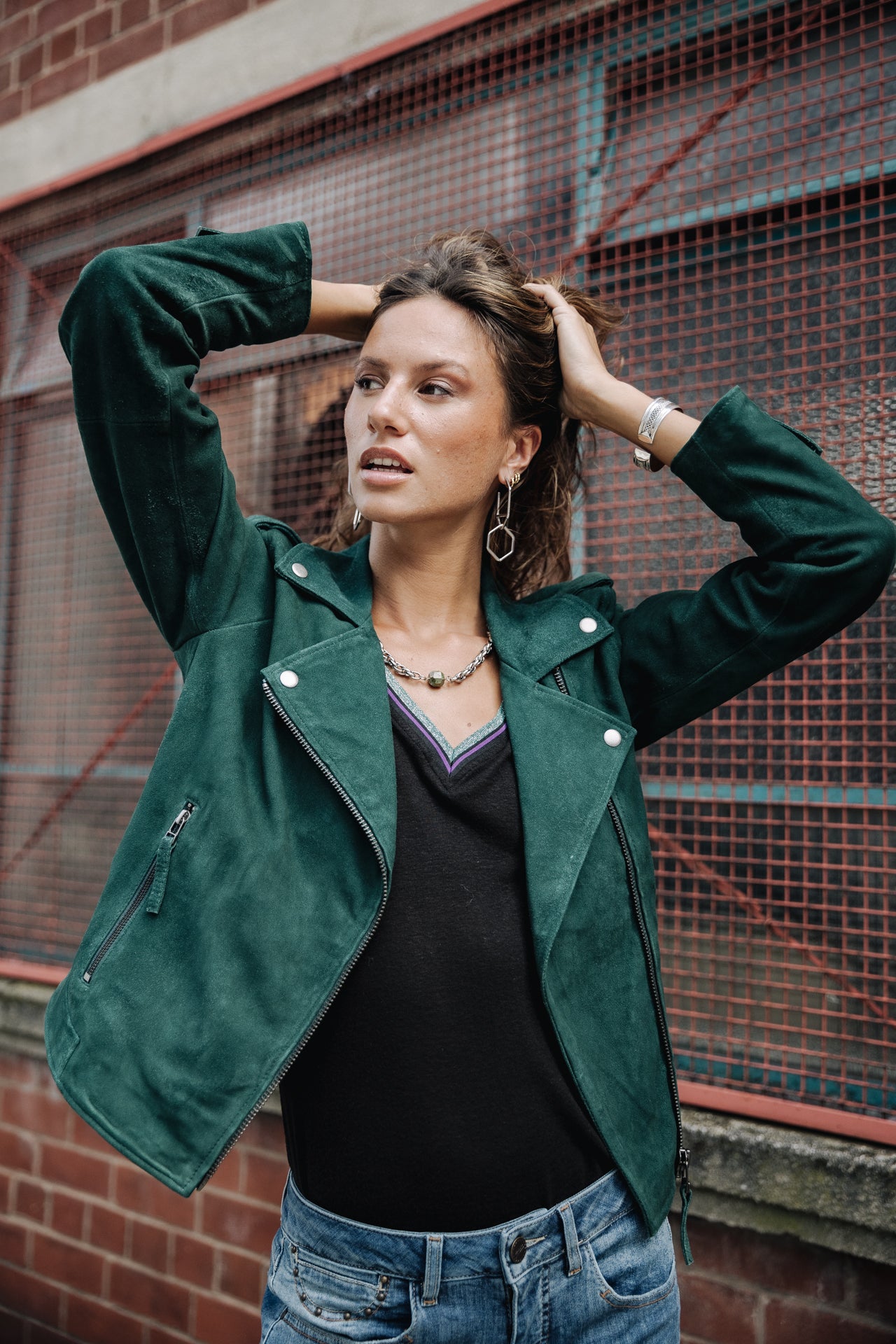 

Perfecto en daim Femme Kristen Daim forest green | Freeman T. Porter