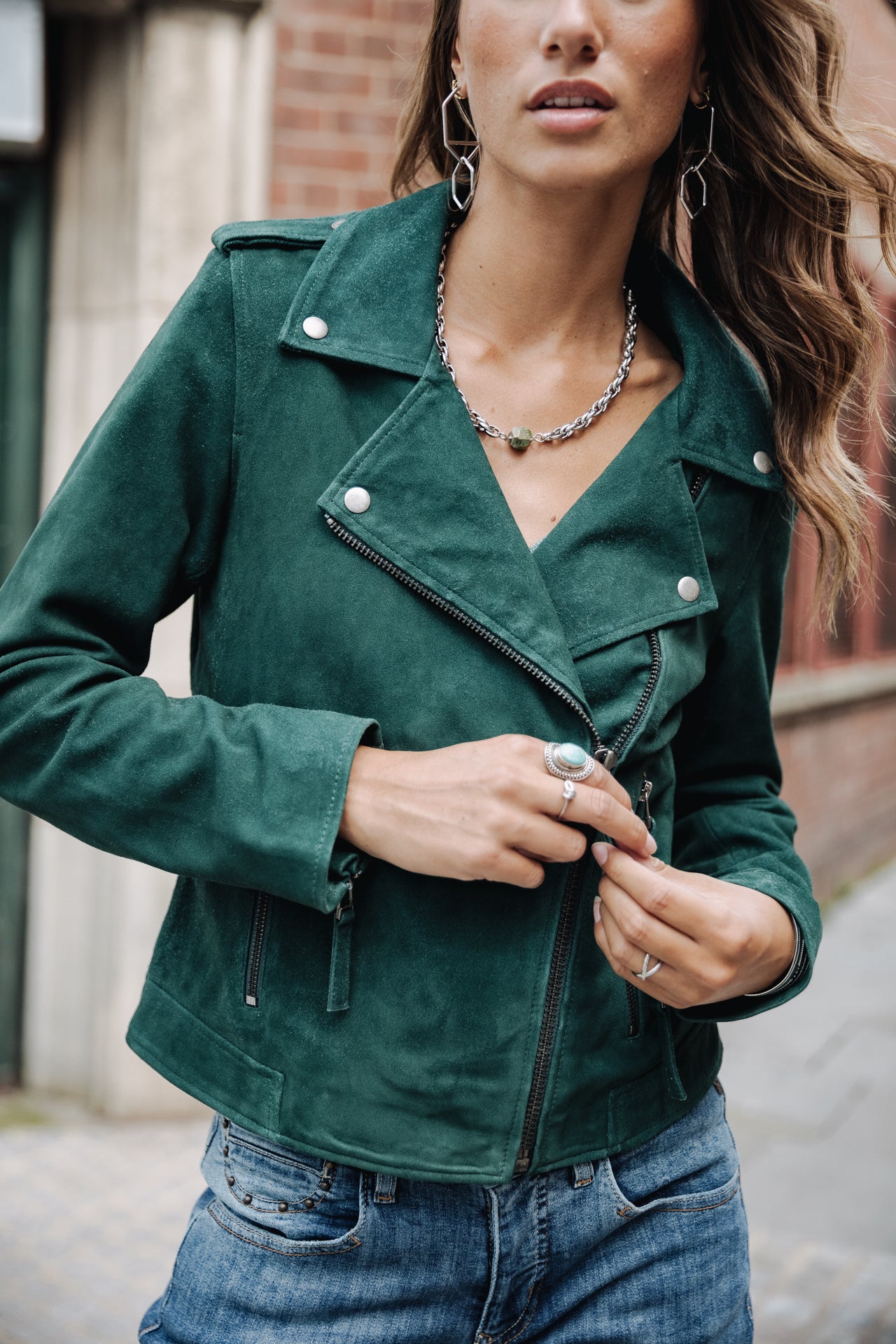 

Perfecto en daim Femme Kristen Daim forest green | Freeman T. Porter