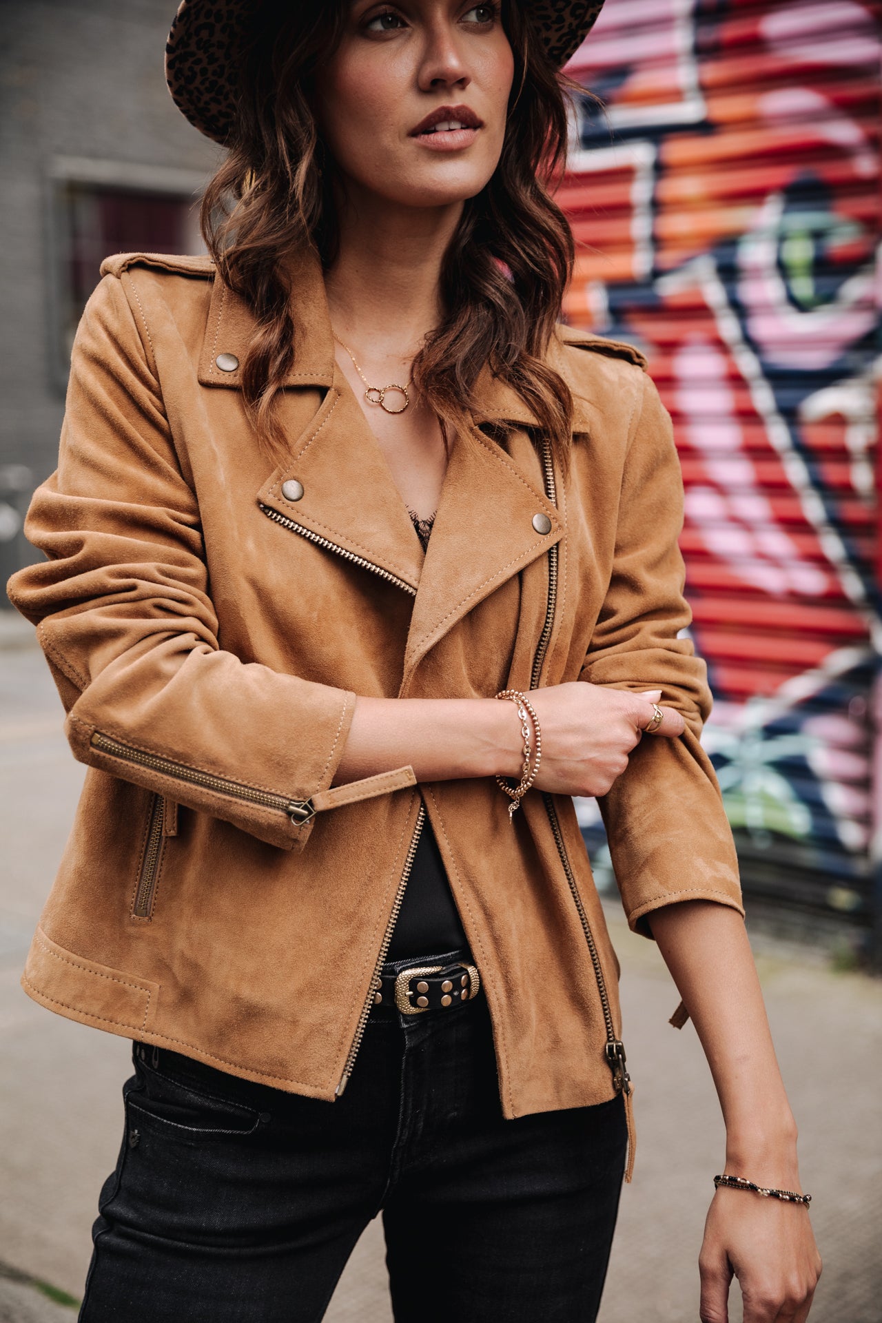 

Perfecto en cuir Femme Kristen Daim rubber | Freeman T. Porter