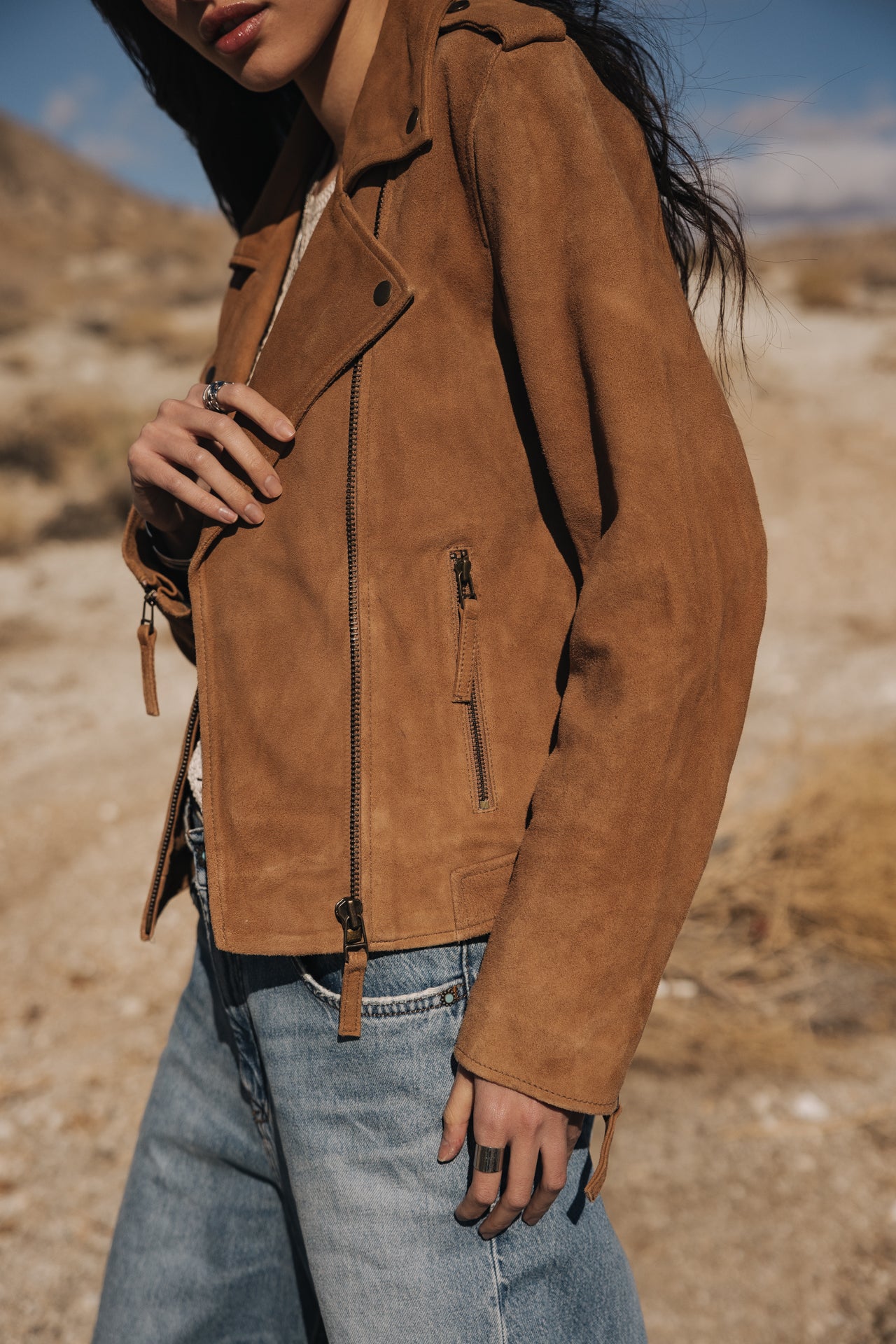 

Perfecto en cuir Femme Kristen Daim rubber | Freeman T. Porter