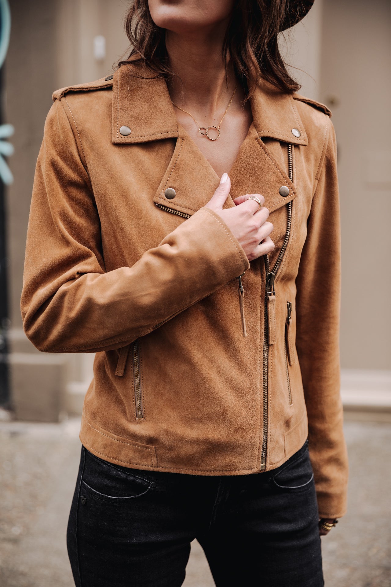 

Perfecto en cuir Femme Kristen Daim rubber | Freeman T. Porter