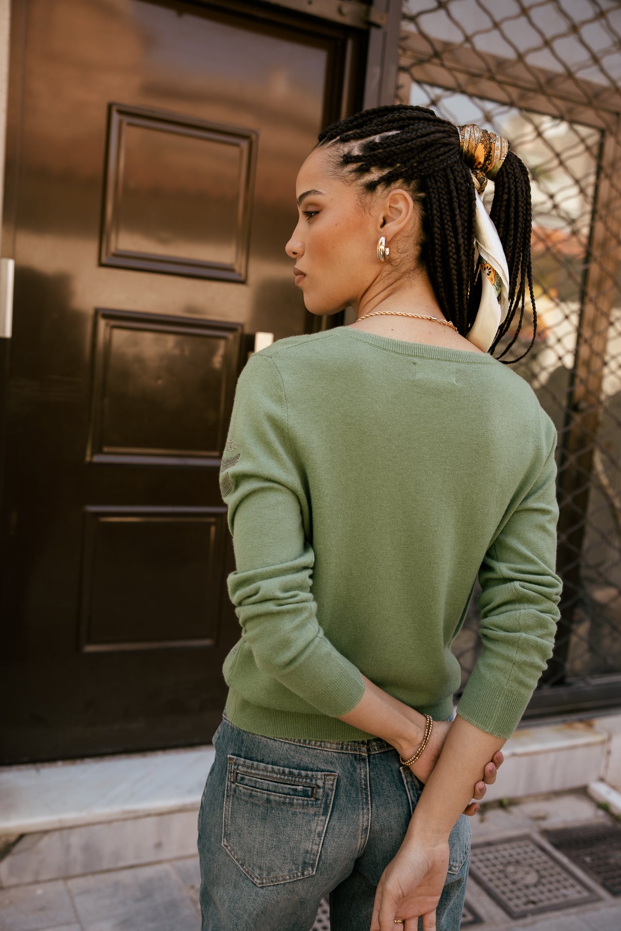 

Pull leger en maille col V  Femme Preem loden frost | Freeman T. Porter