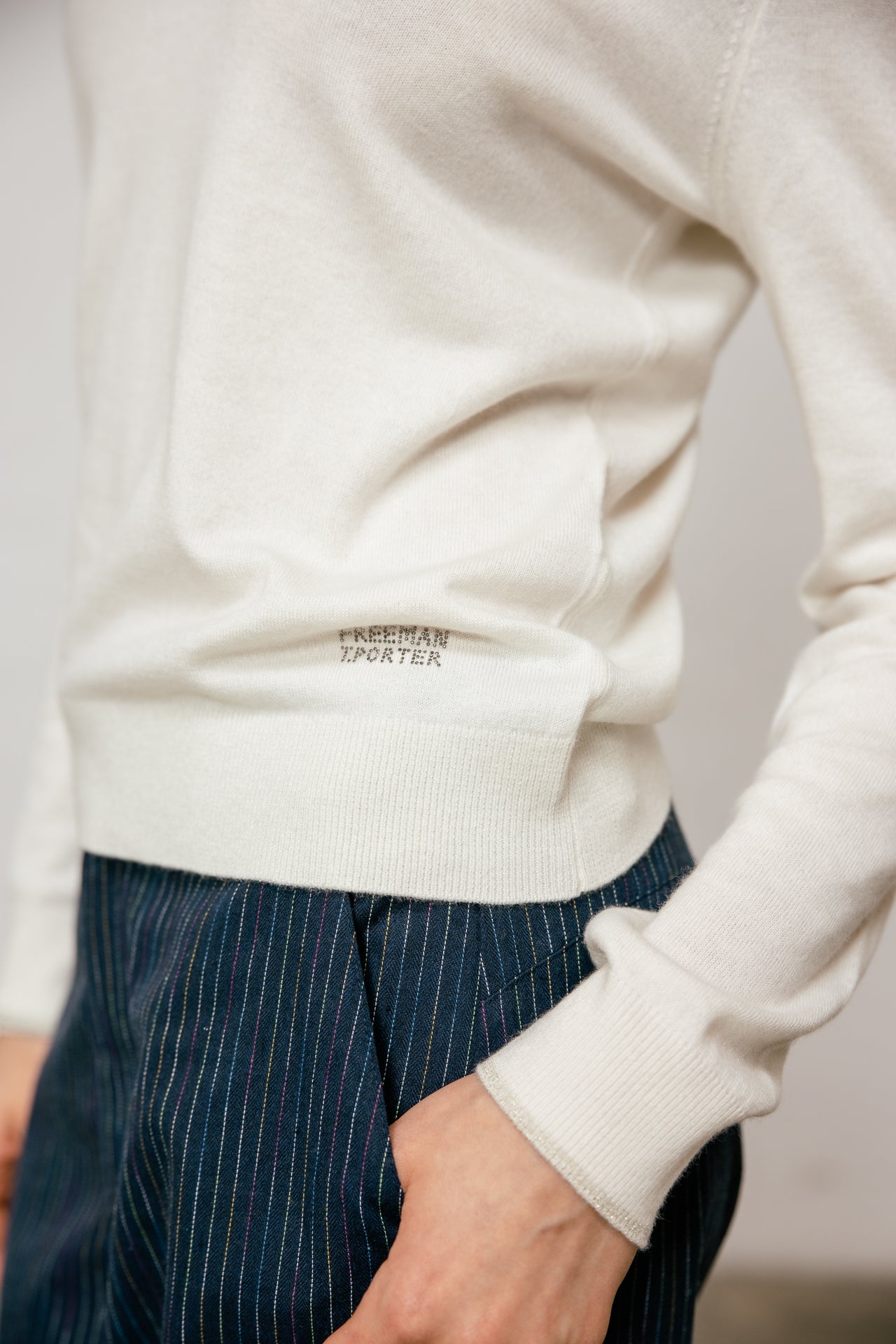 

Embroidered shoulder sweater Women Preem optic white | Freeman T. Porter