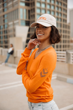 

Pull brodé épaule Femme Preem sun orange | Freeman T. Porter