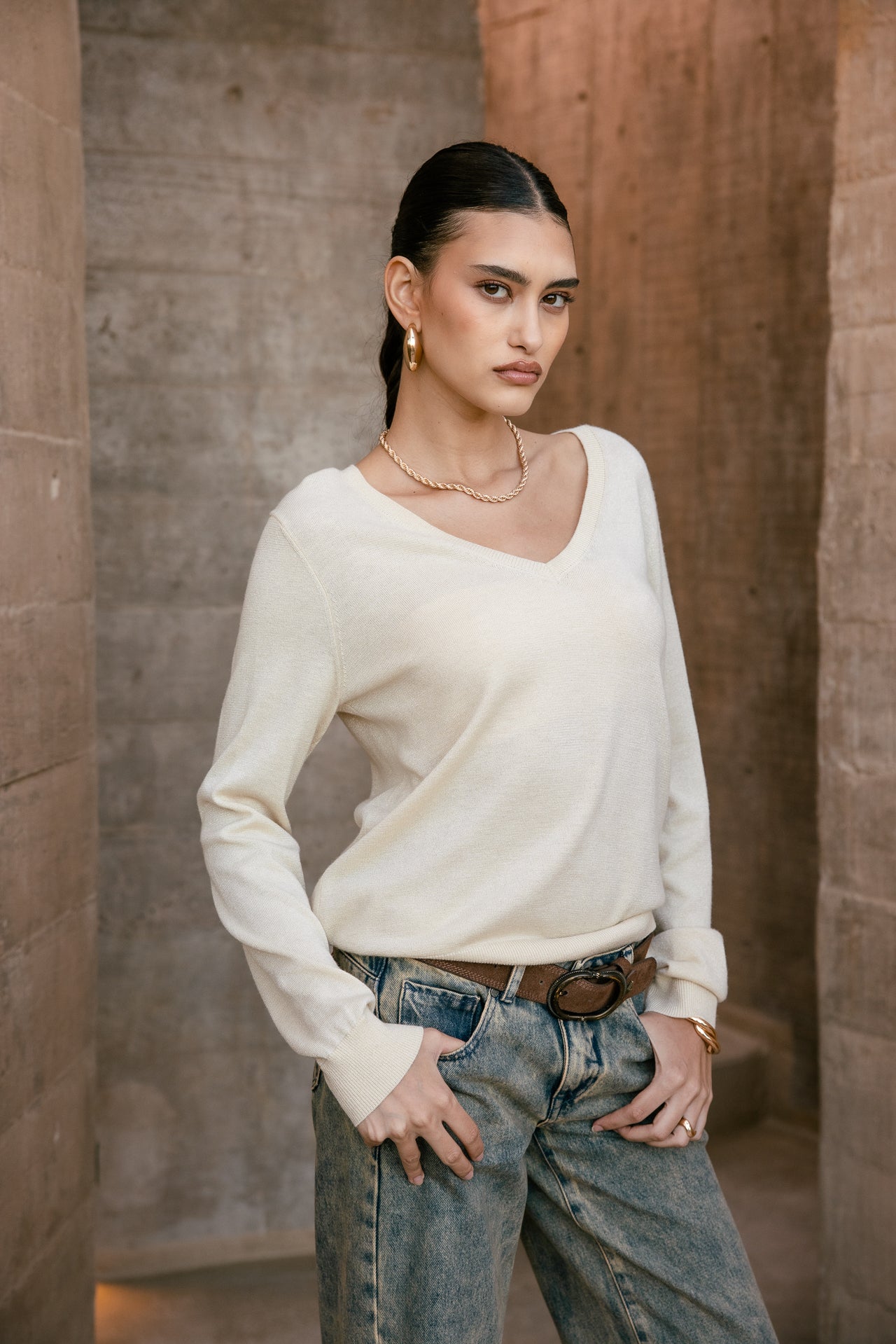   
            

Pull brodé épaule Femme Preem light beige | Freeman T. Porter
          