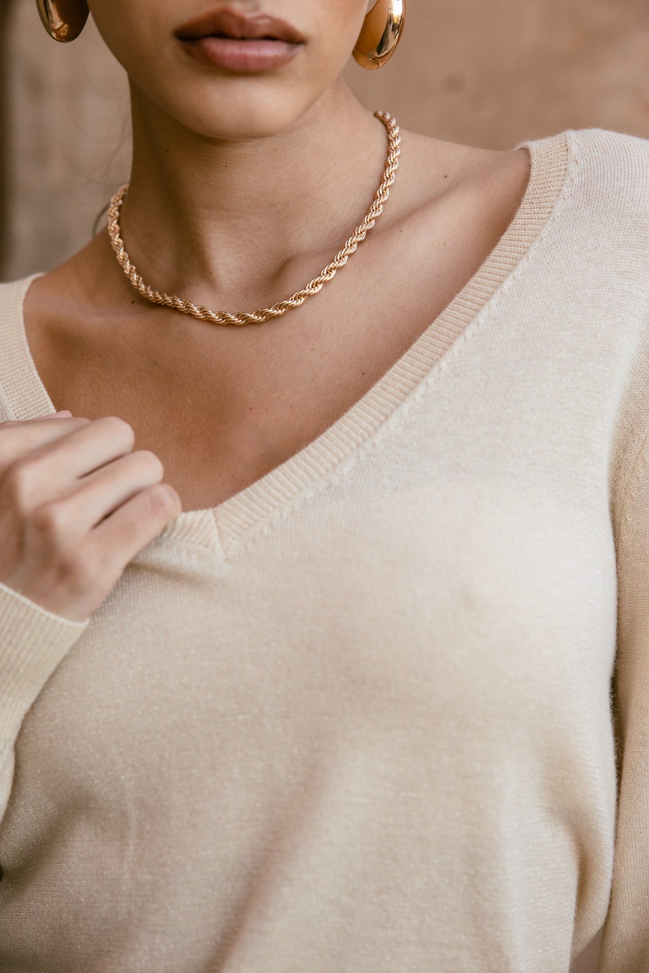 

Pull brodé épaule Femme Preem light beige | Freeman T. Porter