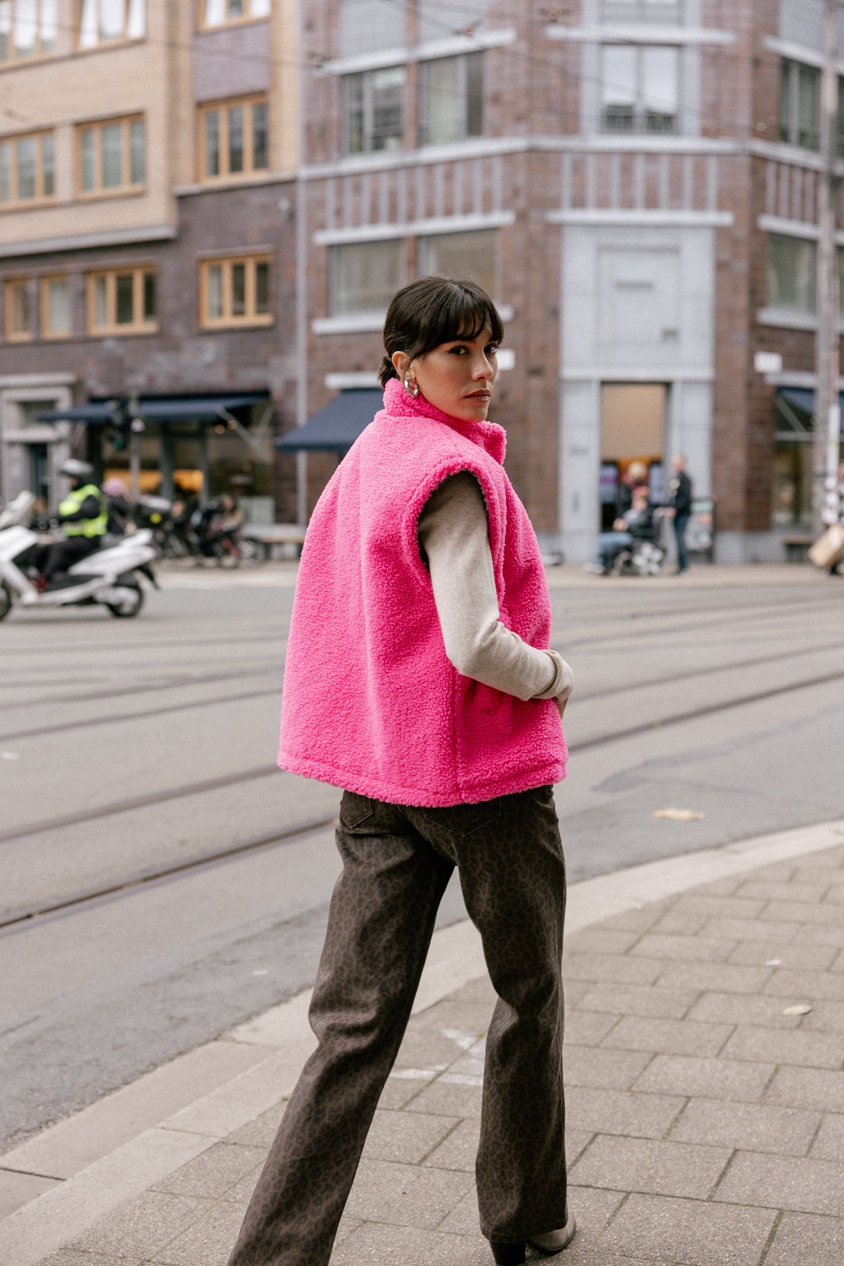 

Veste sherpa Femme Vatika Fur pink fluo | Freeman T. Porter