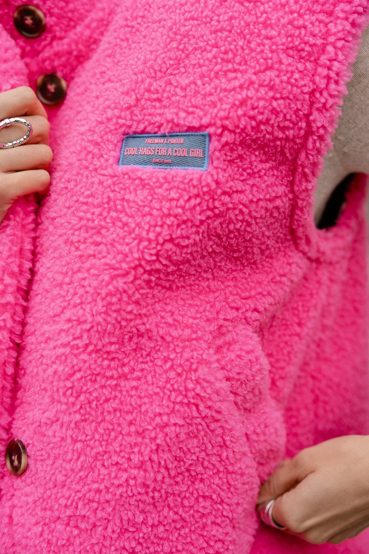 

Veste sherpa Femme Vatika Fur pink fluo | Freeman T. Porter