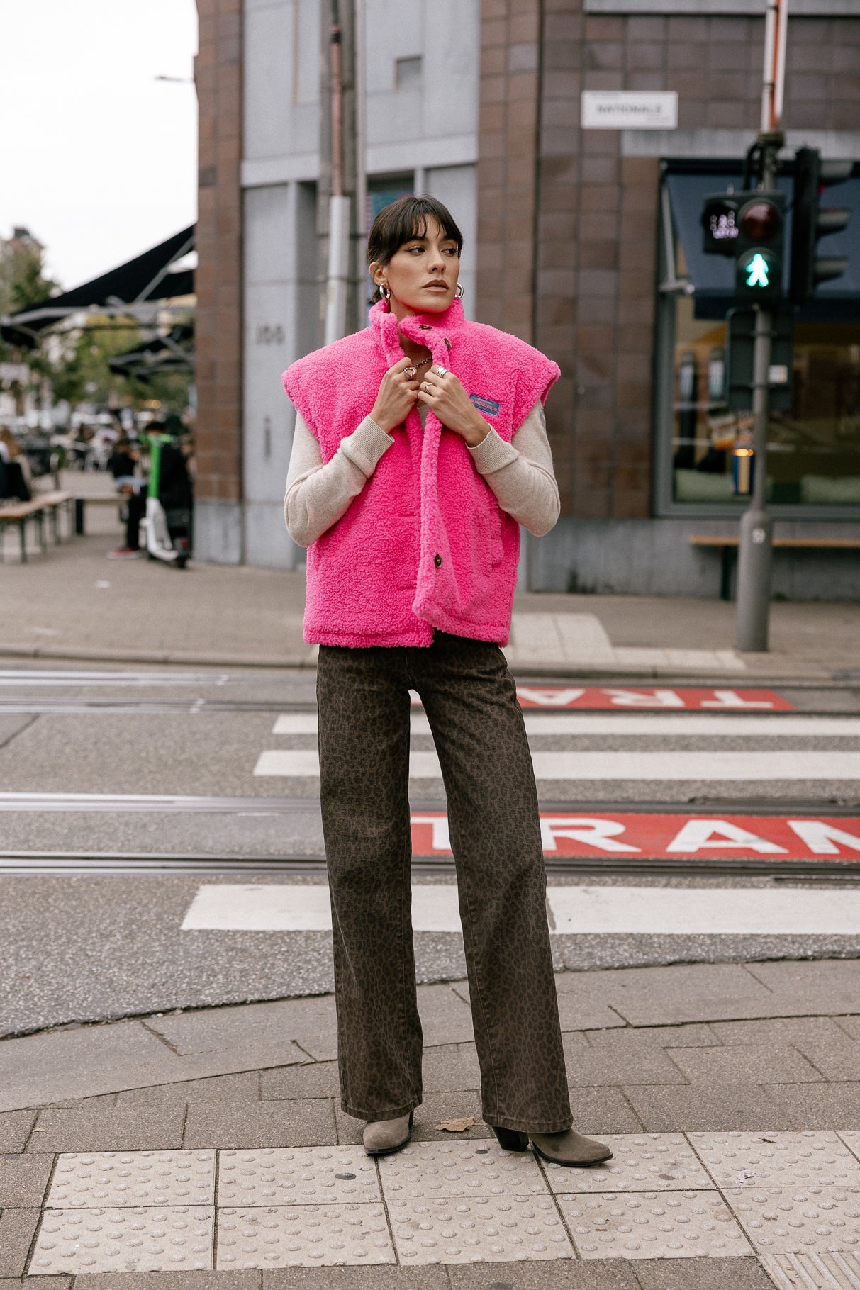 

Veste sherpa Femme Vatika Fur pink fluo | Freeman T. Porter