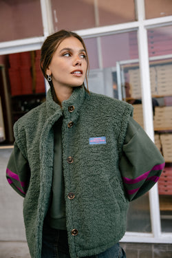 

Veste sherpa Femme Vatika Fur jungle green | Freeman T. Porter