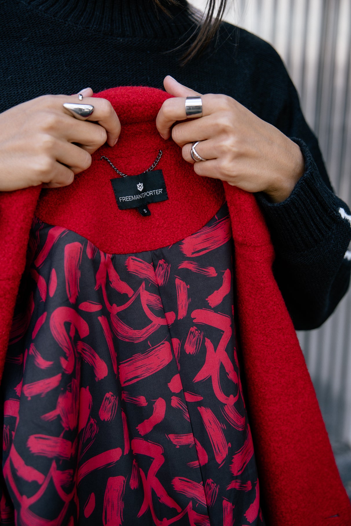 

Caban en laine bouillie Mujer Vicky Boiled tango red | Freeman T. Porter