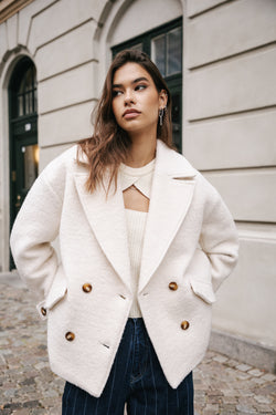 

Caban en laine bouillie Femme Vicky Boiled egret | Freeman T. Porter