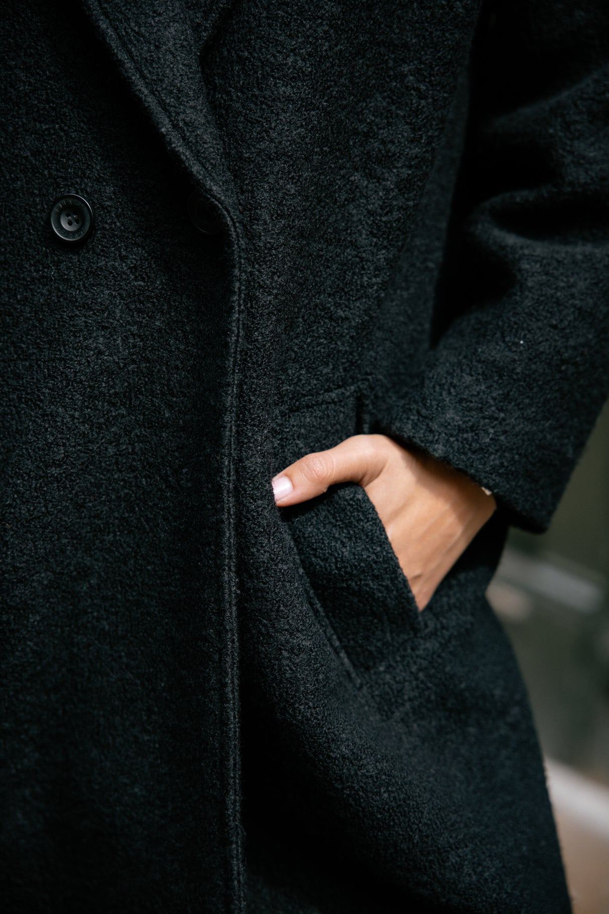 

Manteau long en laine bouillie Frau Millie Boiled black | Freeman T. Porter