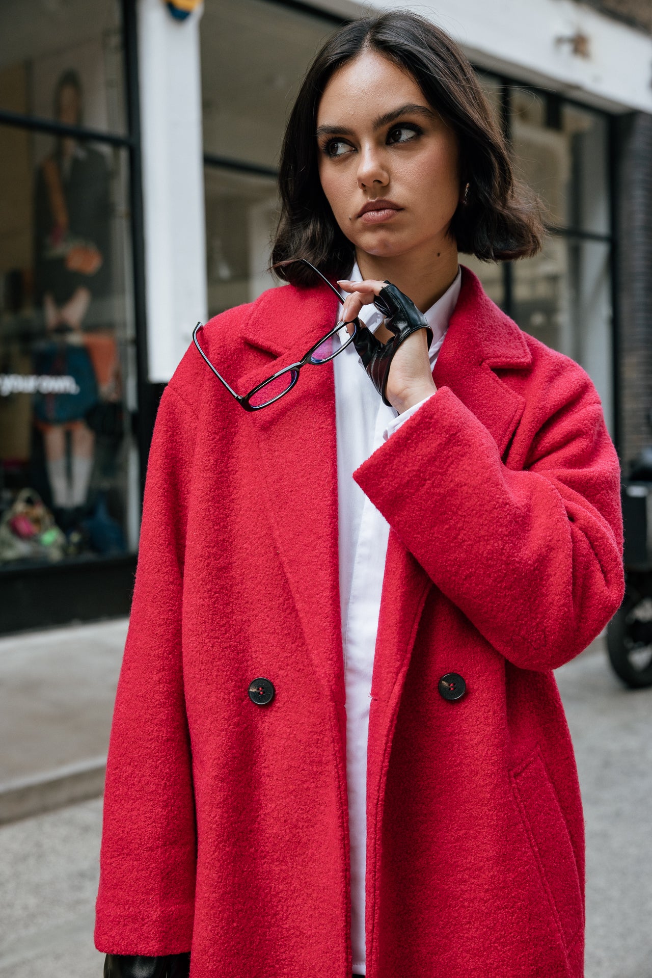 

Wollmantel in Walkoptik Damen Millie Boiled barberry | Freeman T. Porter