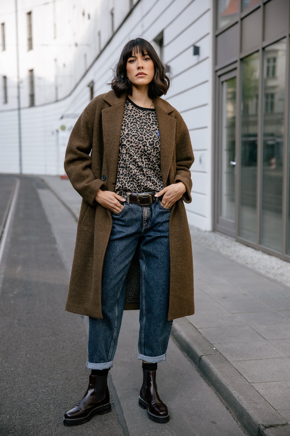

Manteau long en laine bouillie Femme Millie Boiled cocoa | Freeman T. Porter