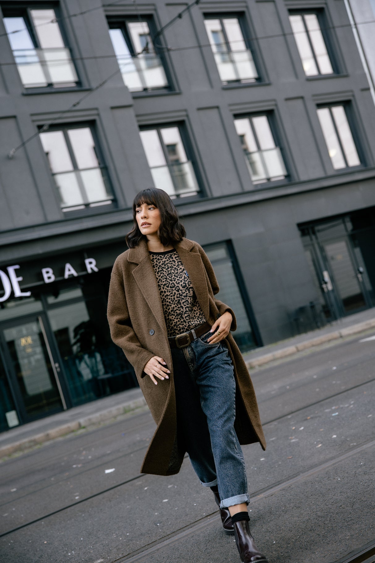 

Manteau long en laine bouillie Femme Millie Boiled cocoa | Freeman T. Porter